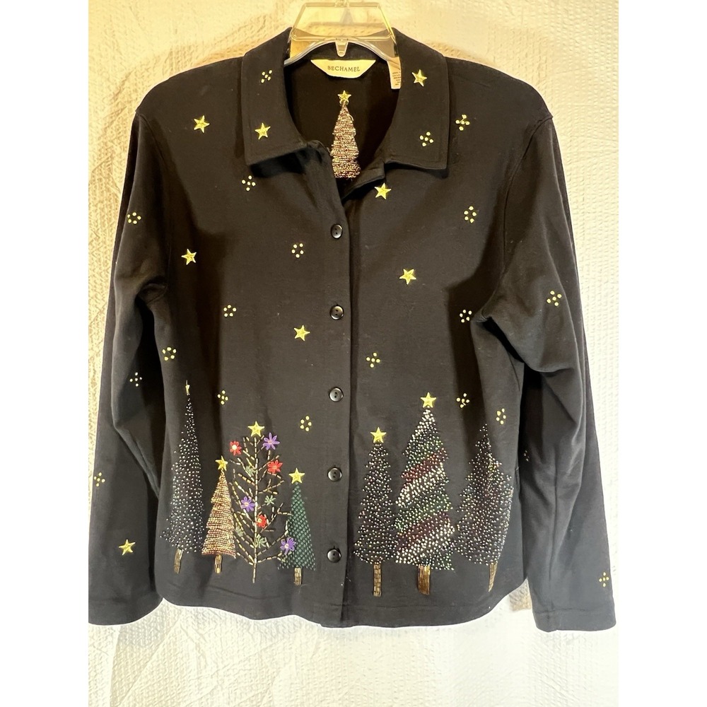 Bechamel Beaded Embroidered Button Top Cardigan Christmas Large Cottagecore